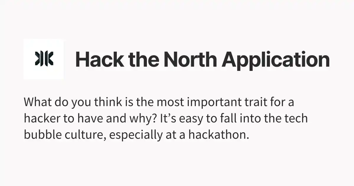 Hack the North Application