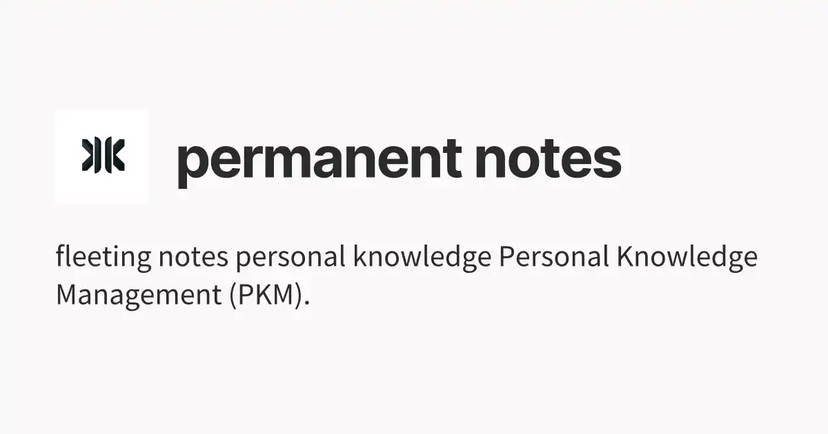 permanent notes